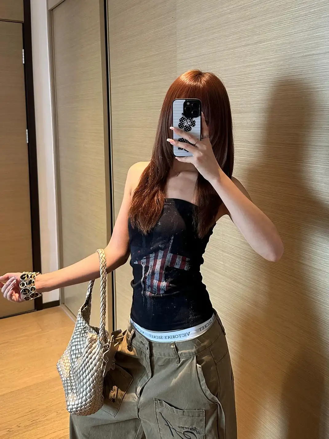 EAHO | Vintage Print Anti-Slip Strap Tube Top Vest