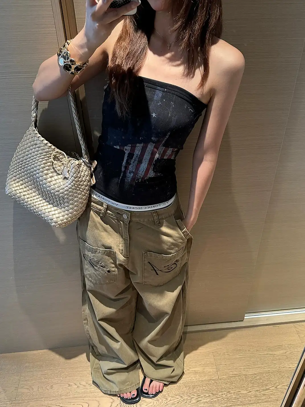 EAHO | Vintage Print Anti-Slip Strap Tube Top Vest