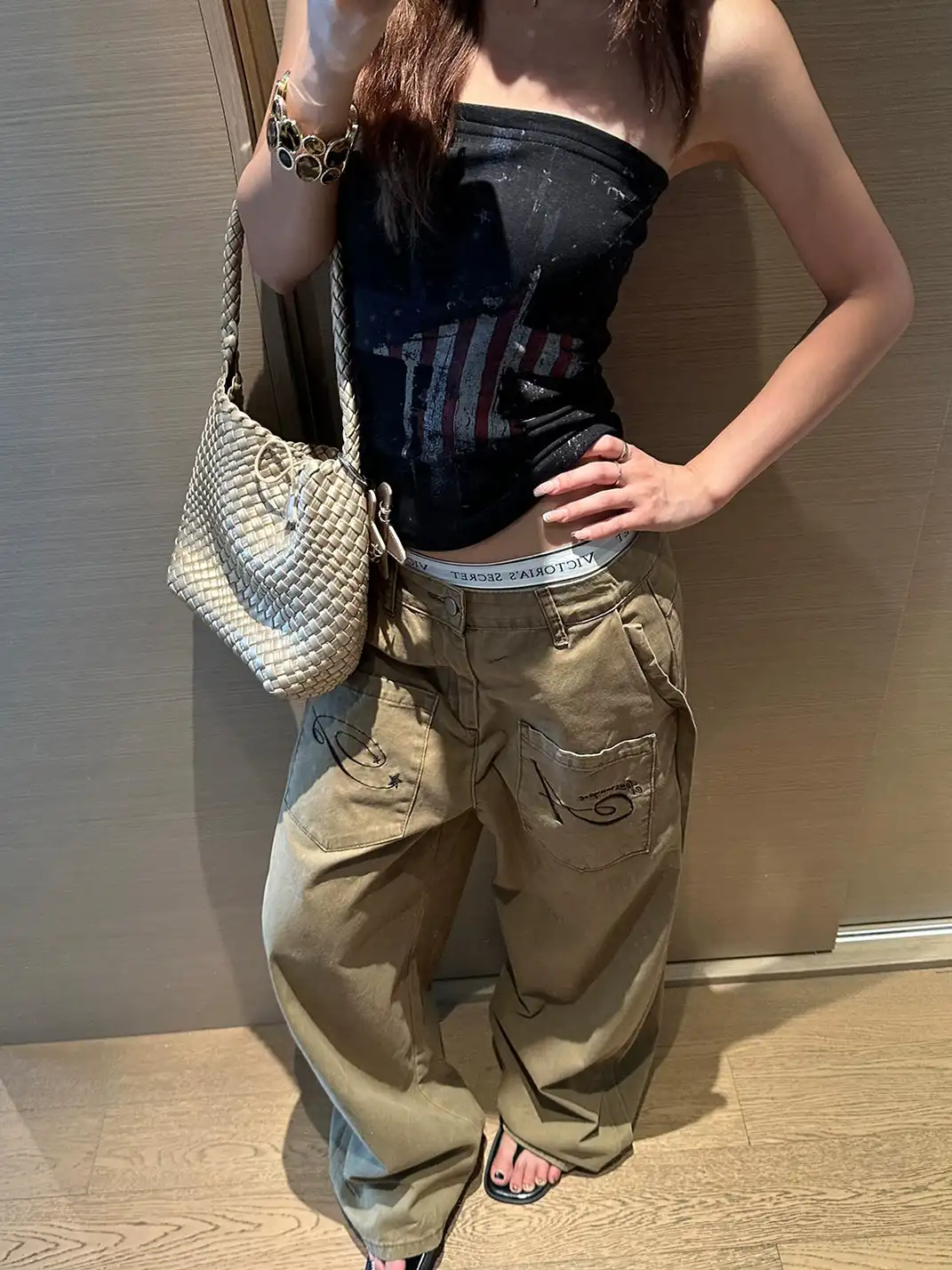 EAHO | Vintage Print Anti-Slip Strap Tube Top Vest