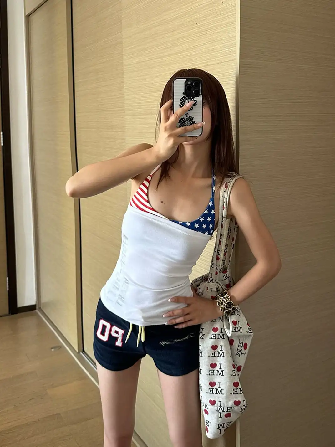 EAHO | Color Block Letter Print Halter Vest
