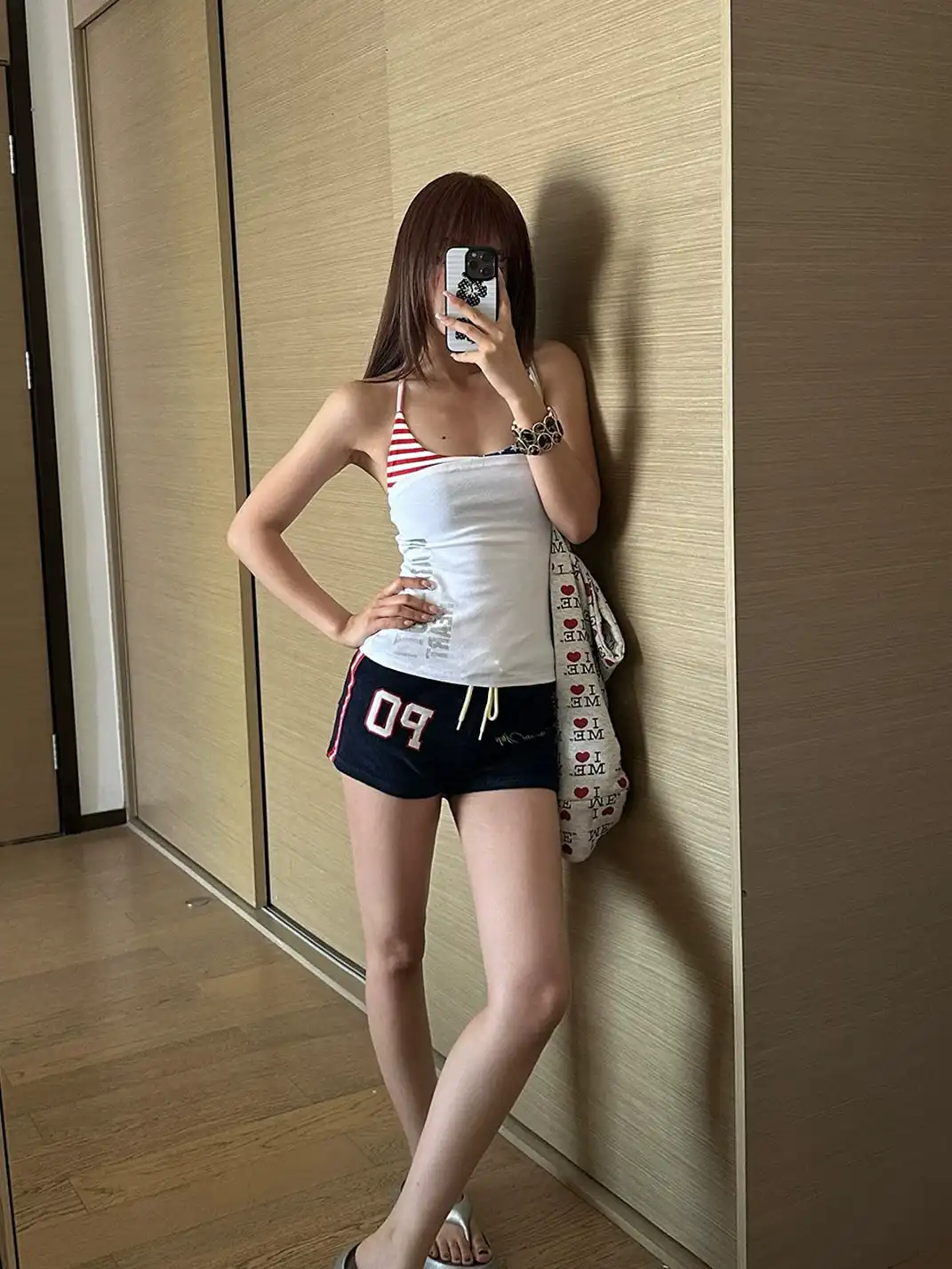 EAHO | Color Block Letter Print Halter Vest