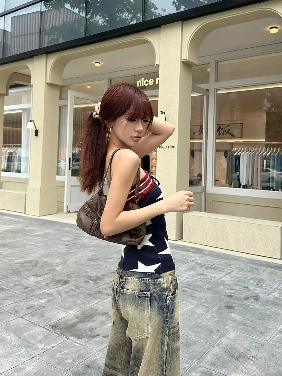 EAHO | Star Embroidery Knit Tube Top Vest