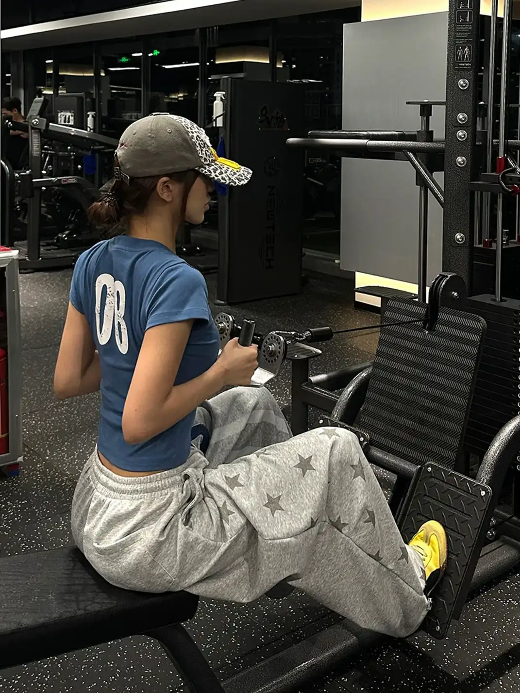 EAHO | Allover Star Print Drawstring Wide Leg Sweatpants