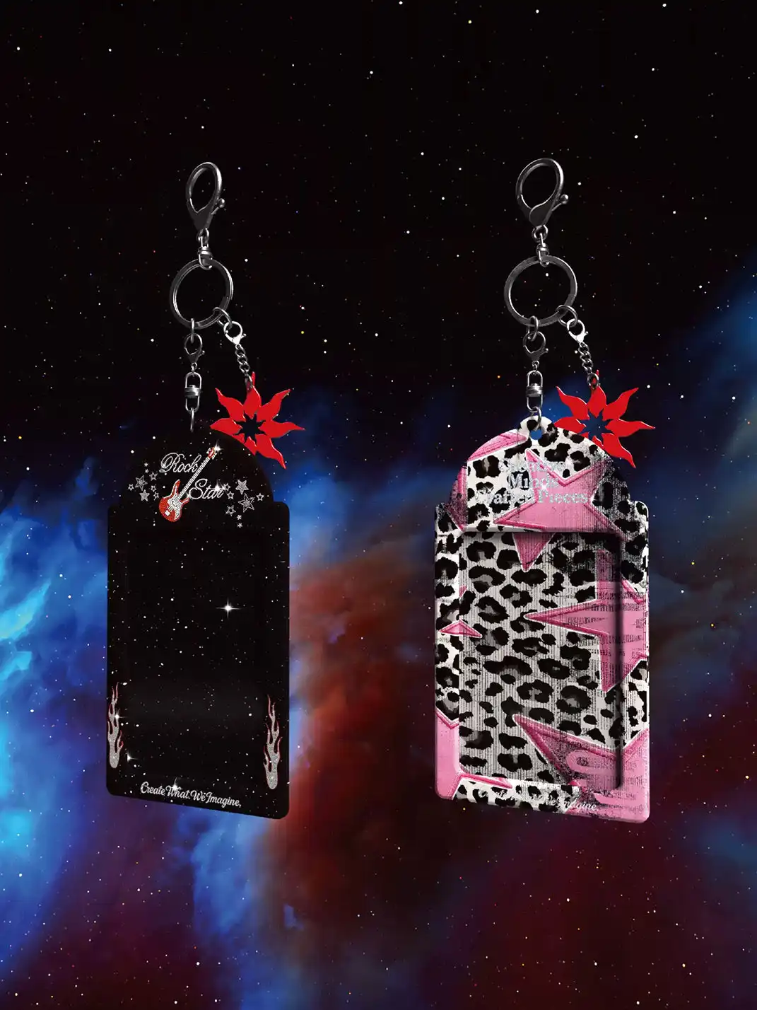 Kuremu | Distressed Star Pattern PVC Card Holder