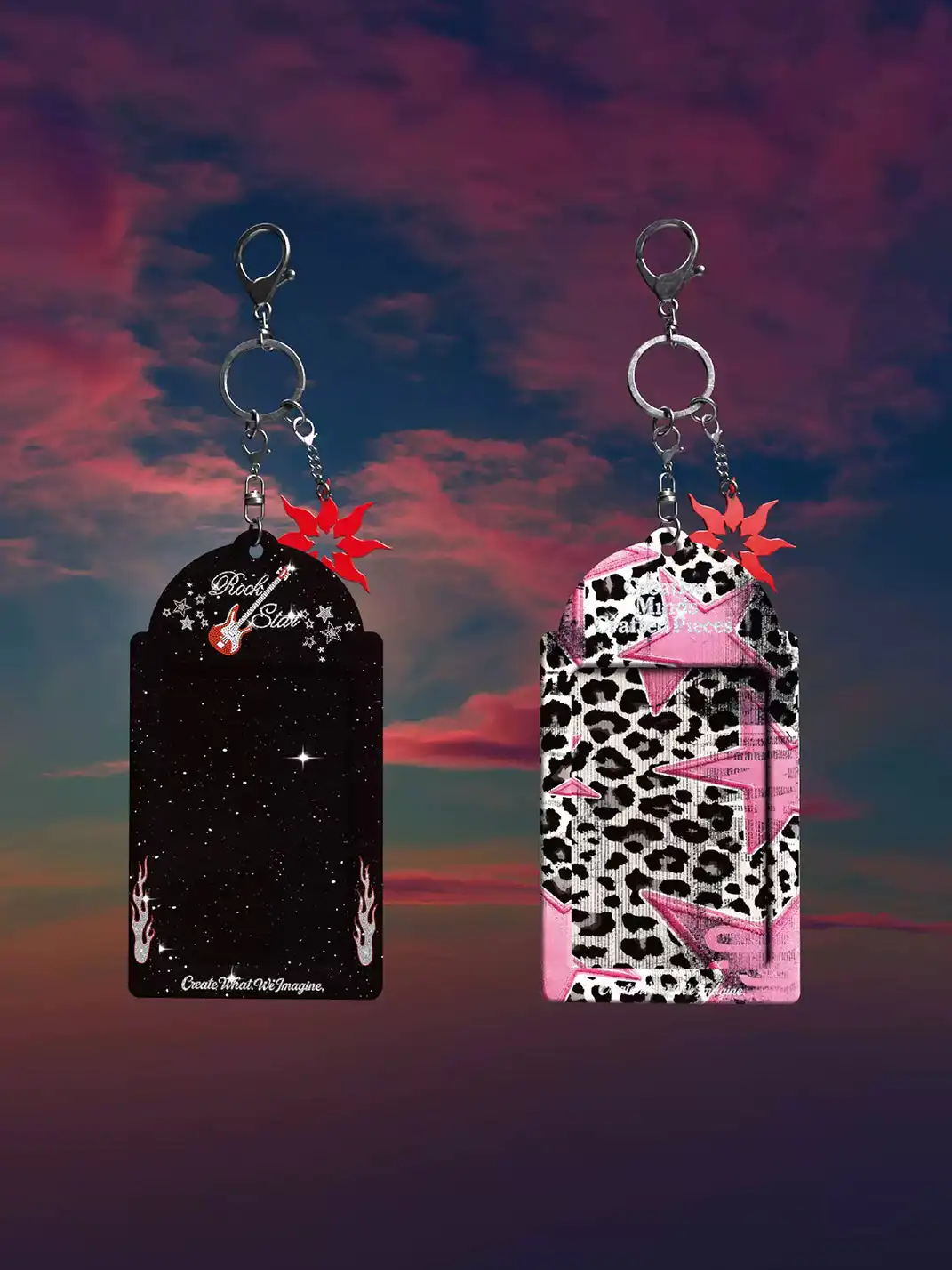 Kuremu | Distressed Star Pattern PVC Card Holder