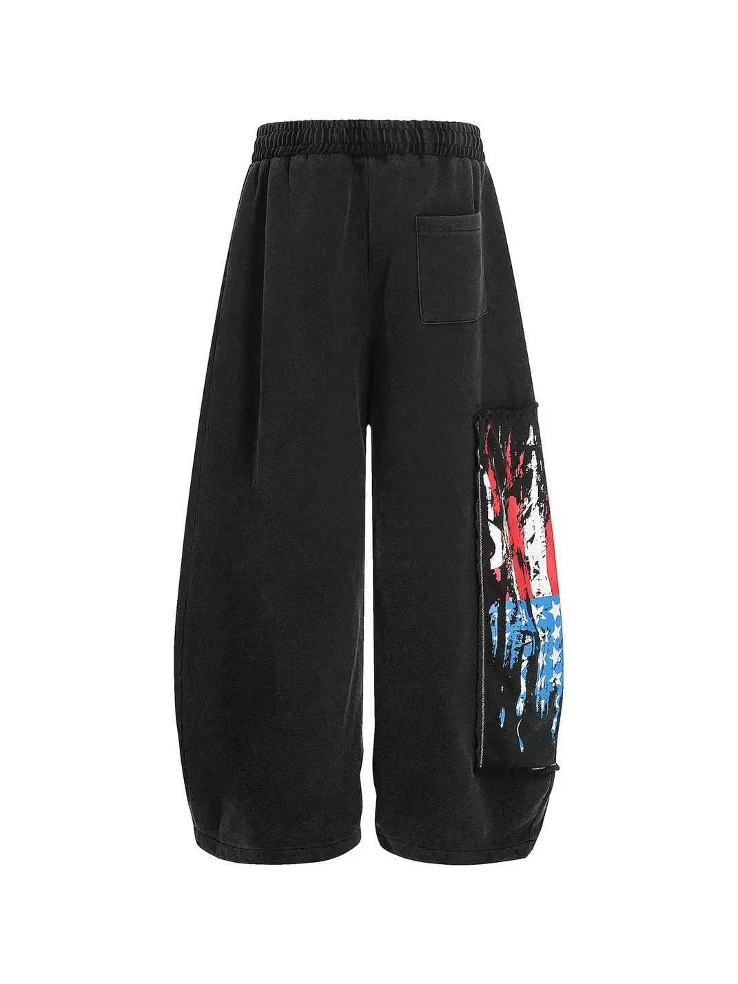 DARKAGE | Distressed Flag Print Cargo Wide Leg Sweatpants