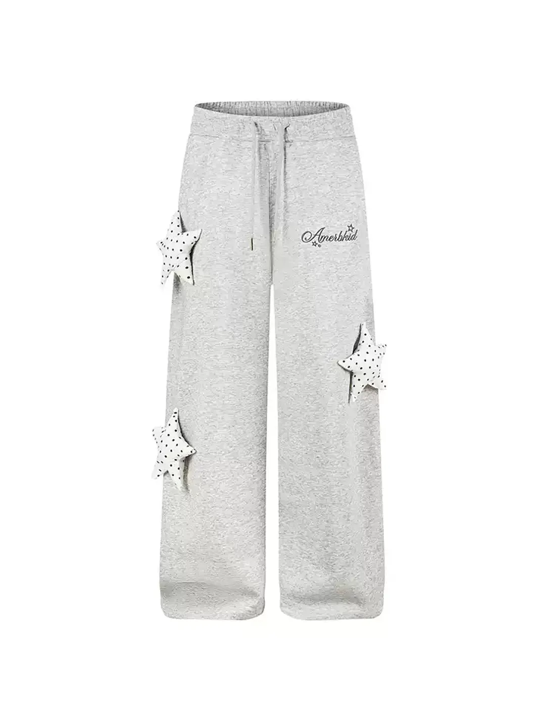 DARKAGE | Star Charm Embroidered Letter Straight Leg Pants