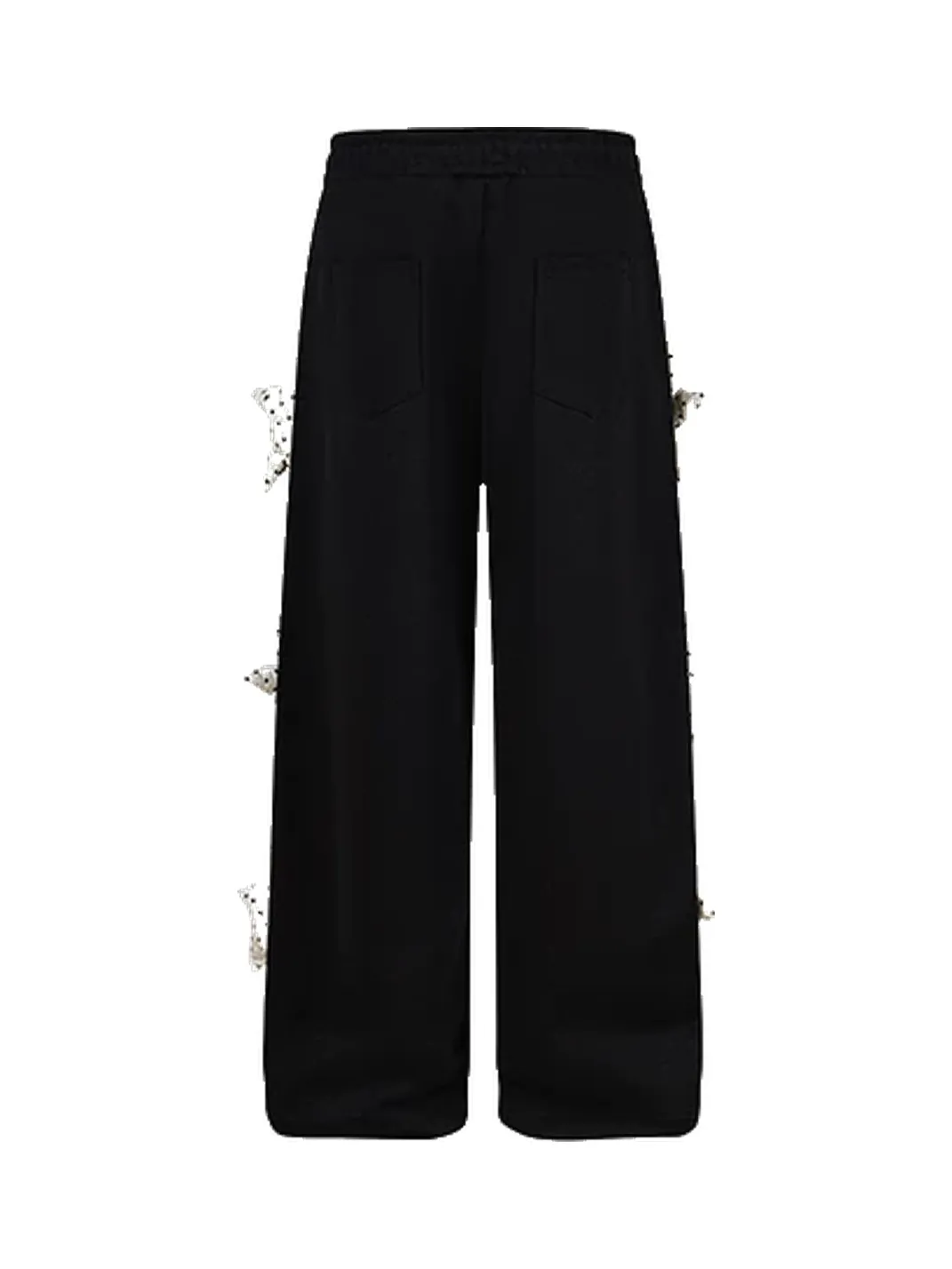 DARKAGE | Star Charm Embroidered Letter Straight Leg Pants