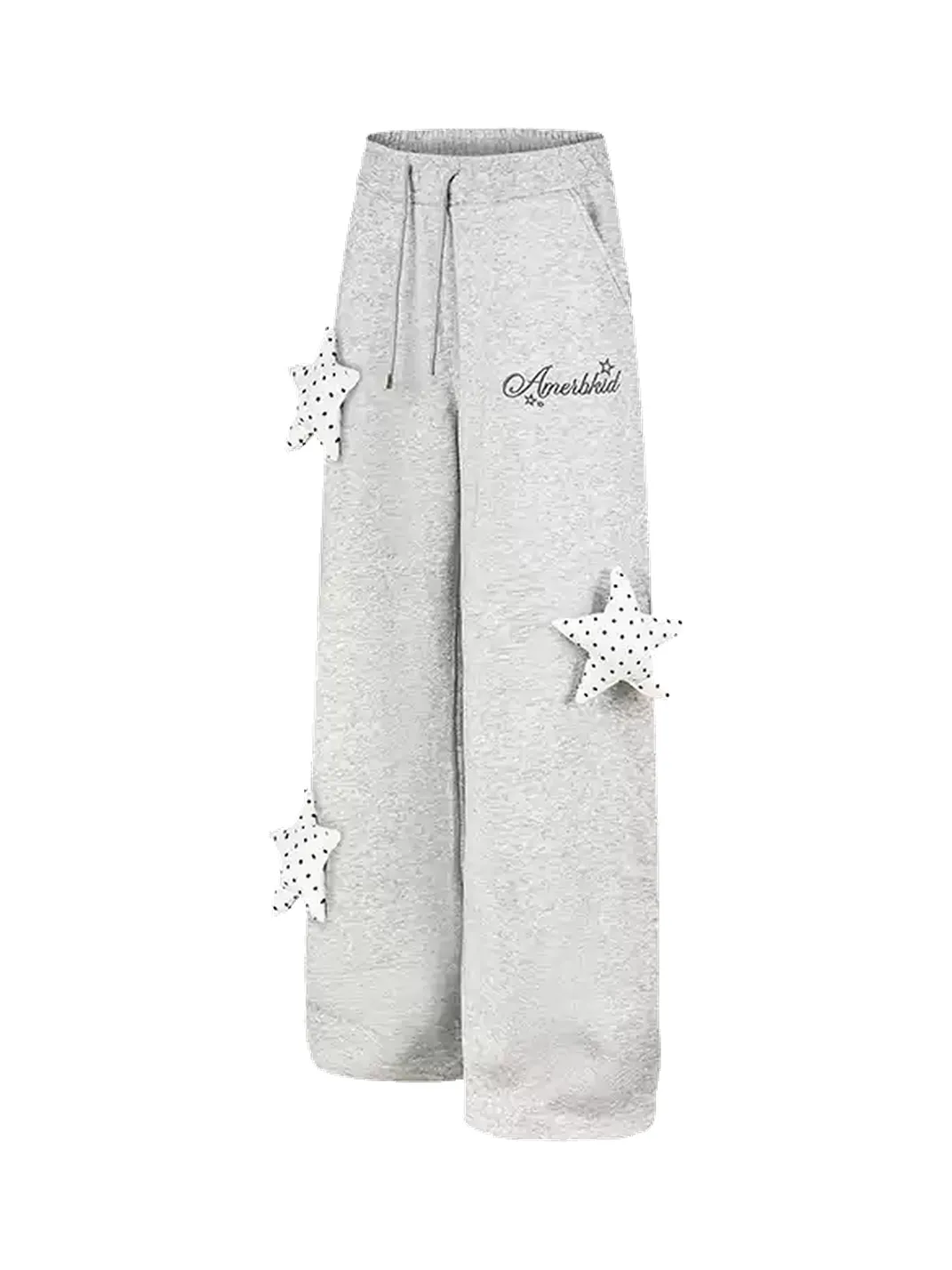 DARKAGE | Star Charm Embroidered Letter Straight Leg Pants