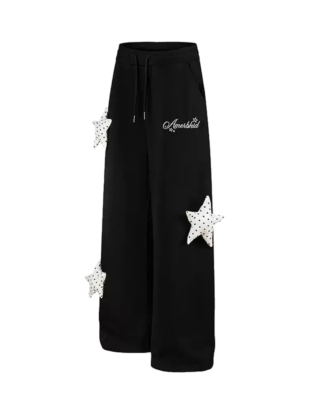 DARKAGE | Star Charm Embroidered Letter Straight Leg Pants