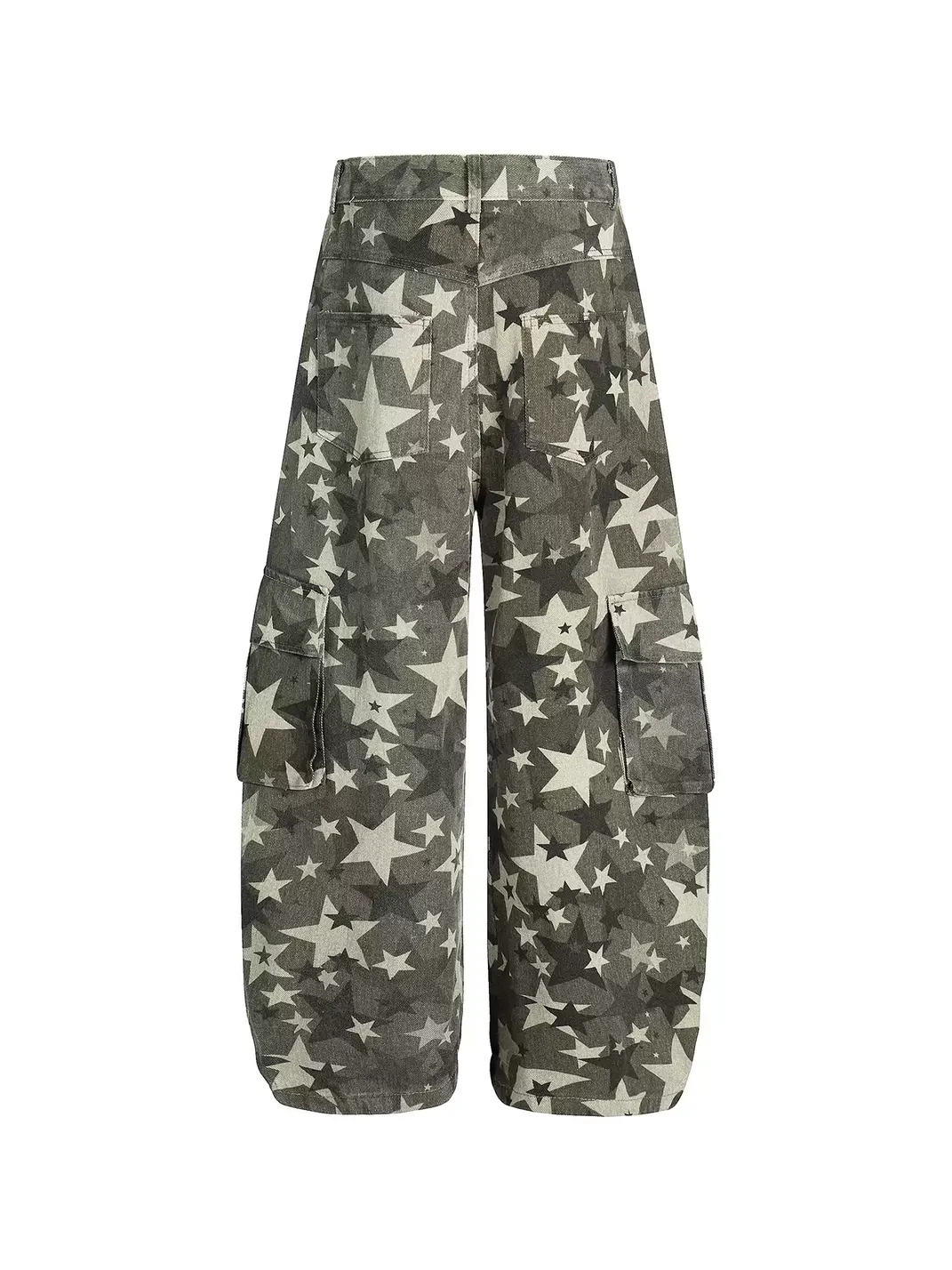 DARKAGE | Allover Star Print Cargo Curved Jeans