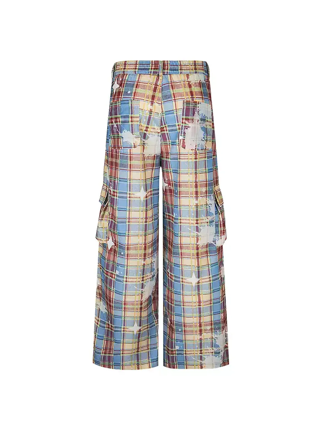 DARKAGE | Plaid Stripe Color Contrast Casual Pants