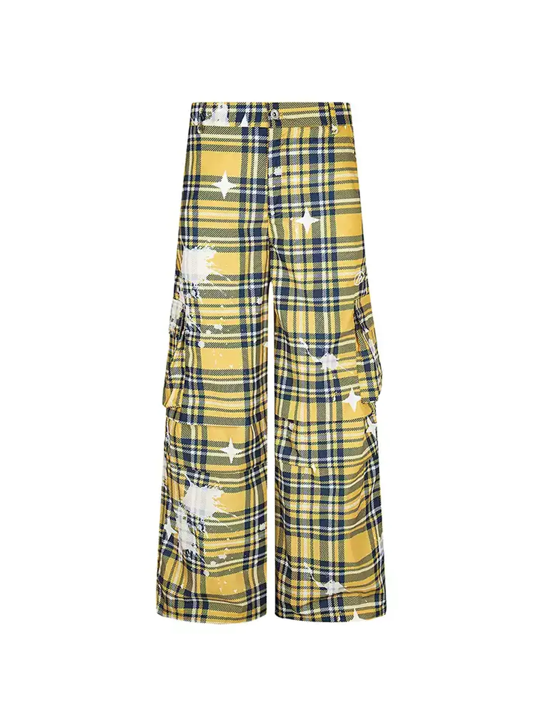 DARKAGE | Plaid Stripe Color Contrast Casual Pants