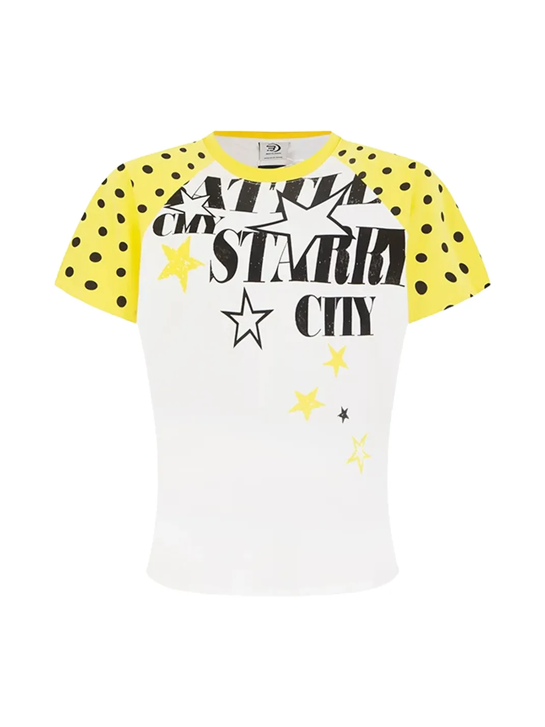 DARKAGE | Polka Dot Color Contrast Star Print T-Shirt