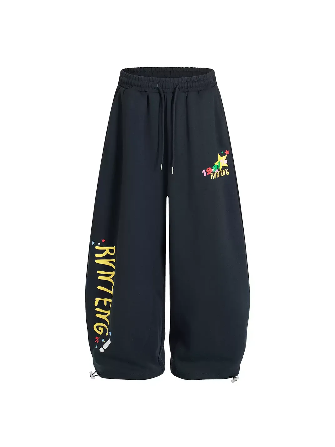 DARKAGE | Letter Print Blue Sweatpants