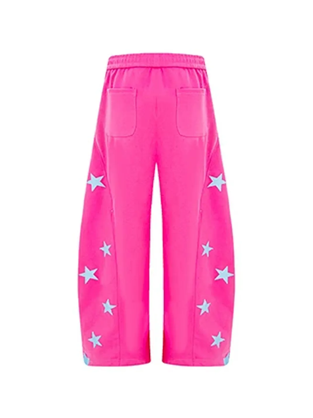DARKAGE | Color Contrast Star Charm Curved Sweatpants