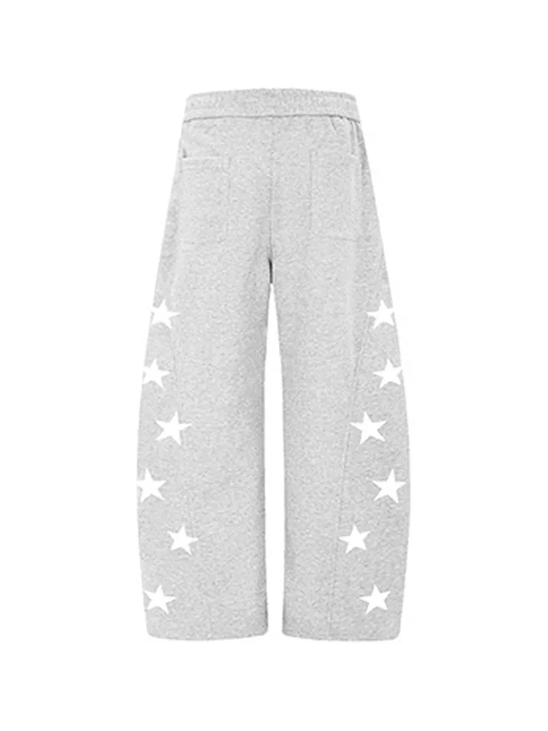 DARKAGE | Color Contrast Star Charm Curved Sweatpants