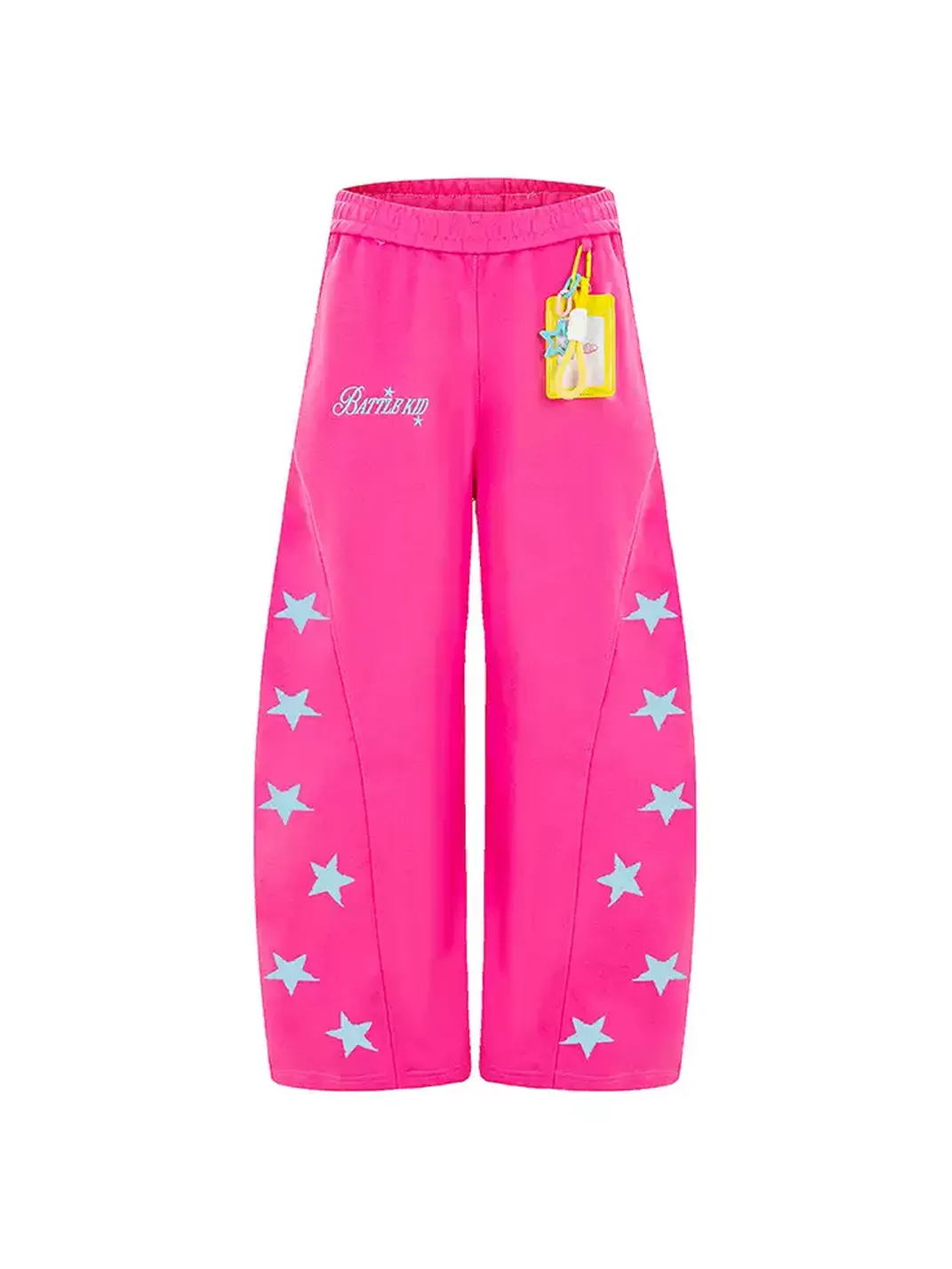 DARKAGE | Color Contrast Star Charm Curved Sweatpants