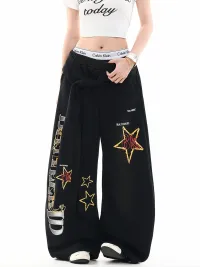 DARKAGE | Vintage Star Strap Curved Sweatpants
