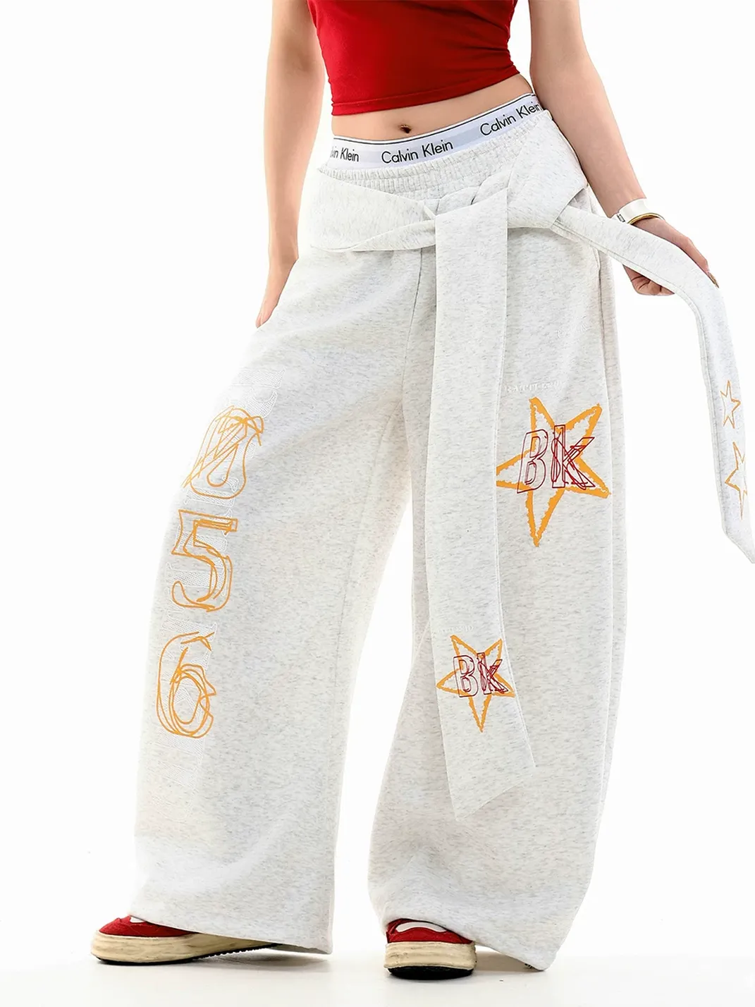DARKAGE | Vintage Star Strap Curved Sweatpants