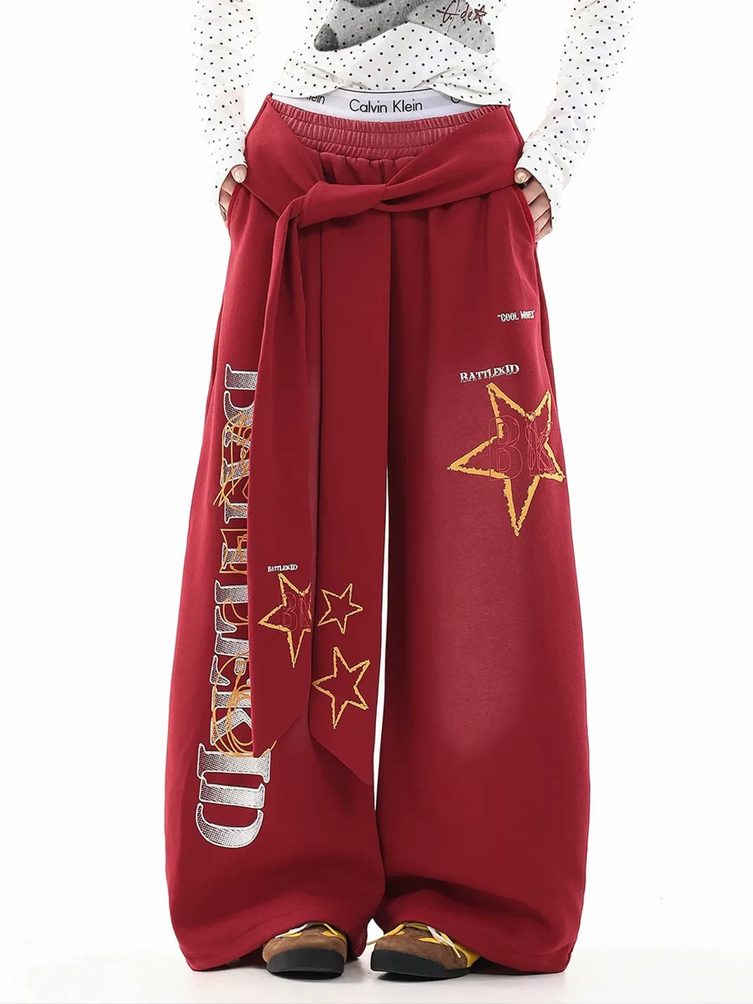 DARKAGE | Vintage Star Strap Curved Sweatpants