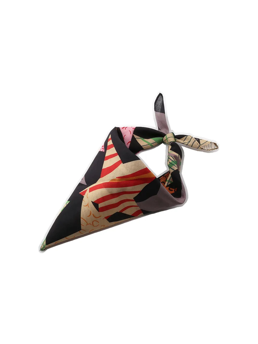 CHAOJIN | Crow Print Five-Pointed Star Linen Cotton Bandana