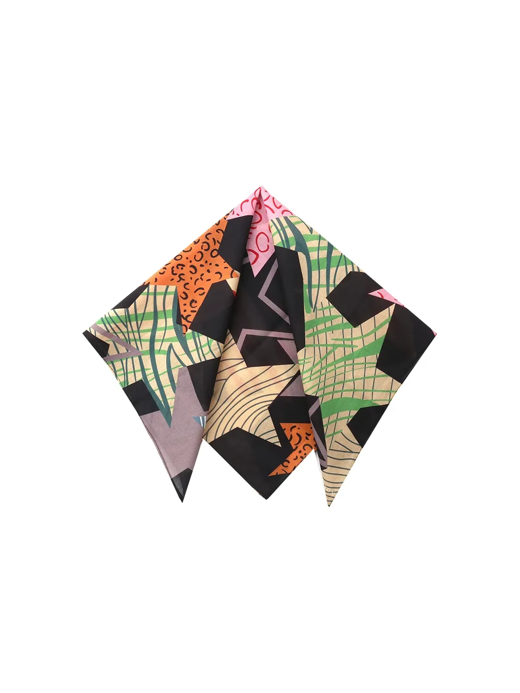 CHAOJIN | Crow Print Five-Pointed Star Linen Cotton Bandana