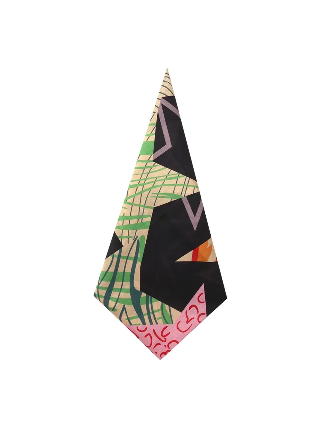 CHAOJIN | Crow Print Five-Pointed Star Linen Cotton Bandana