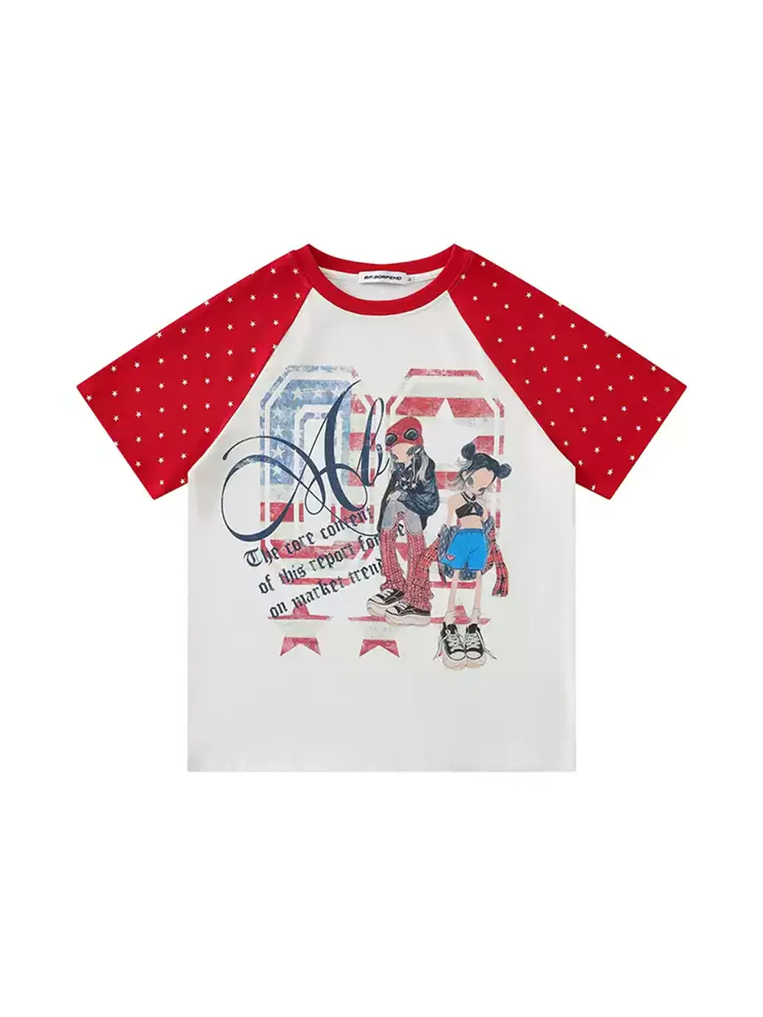 DARKAGE | Color Block Star Cartoon Print T-Shirt