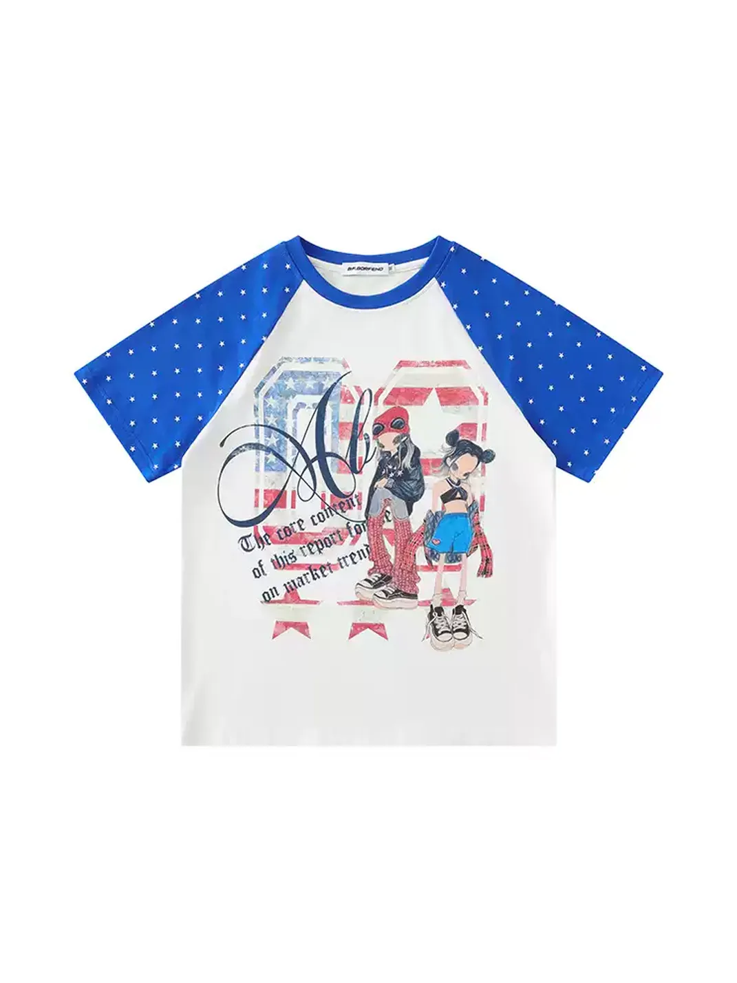 DARKAGE | Color Block Star Cartoon Print T-Shirt