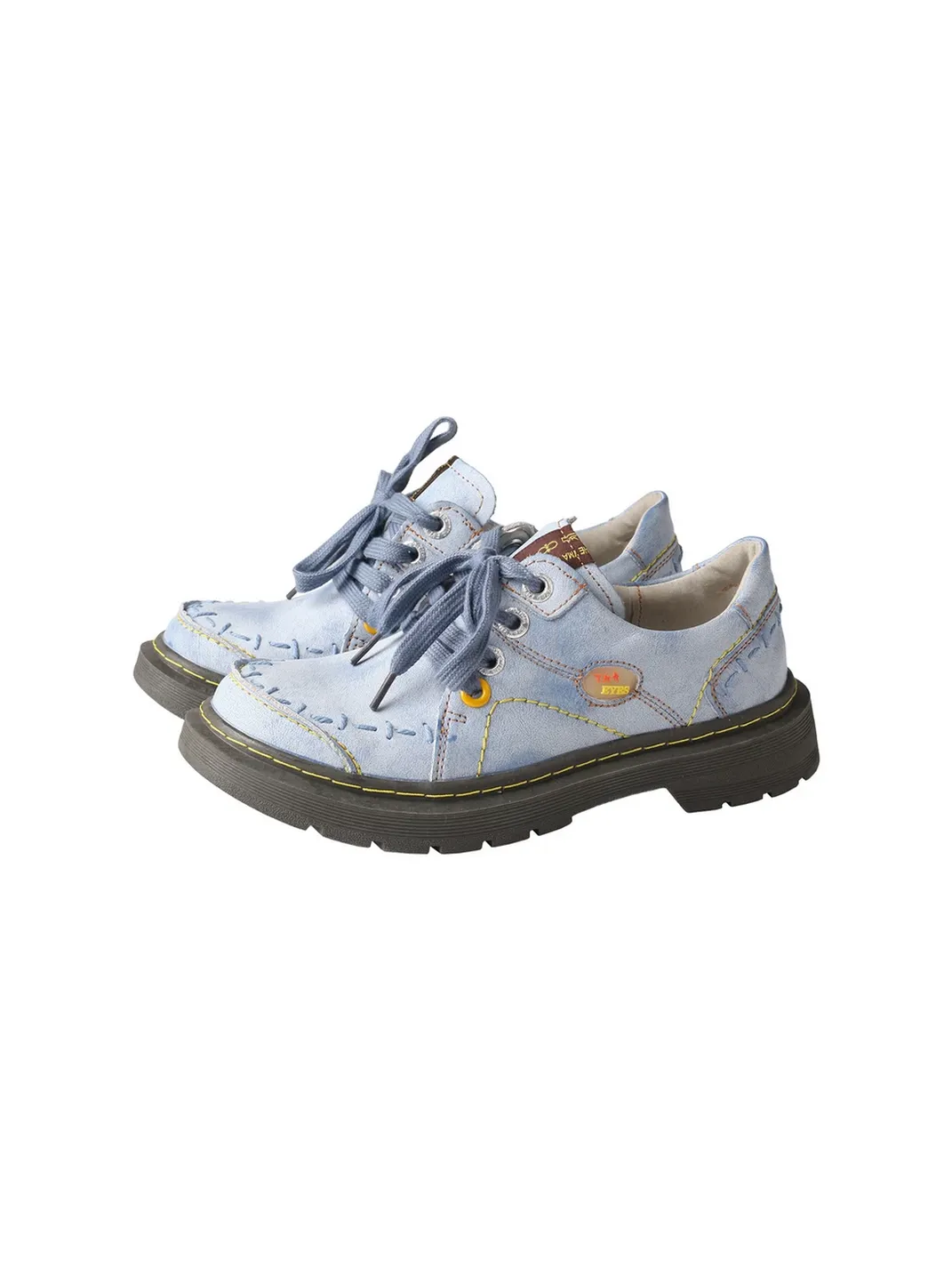 TMA EYES | Vintage Stitching Leather Casual Shoes
