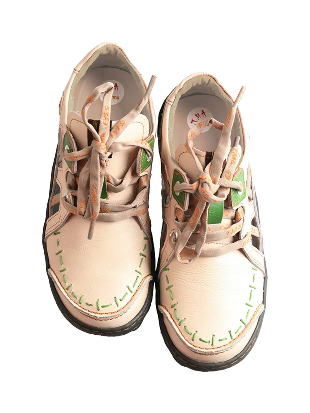 TMA EYES | Handcrafted Stitched Leather Cutout Sneakers
