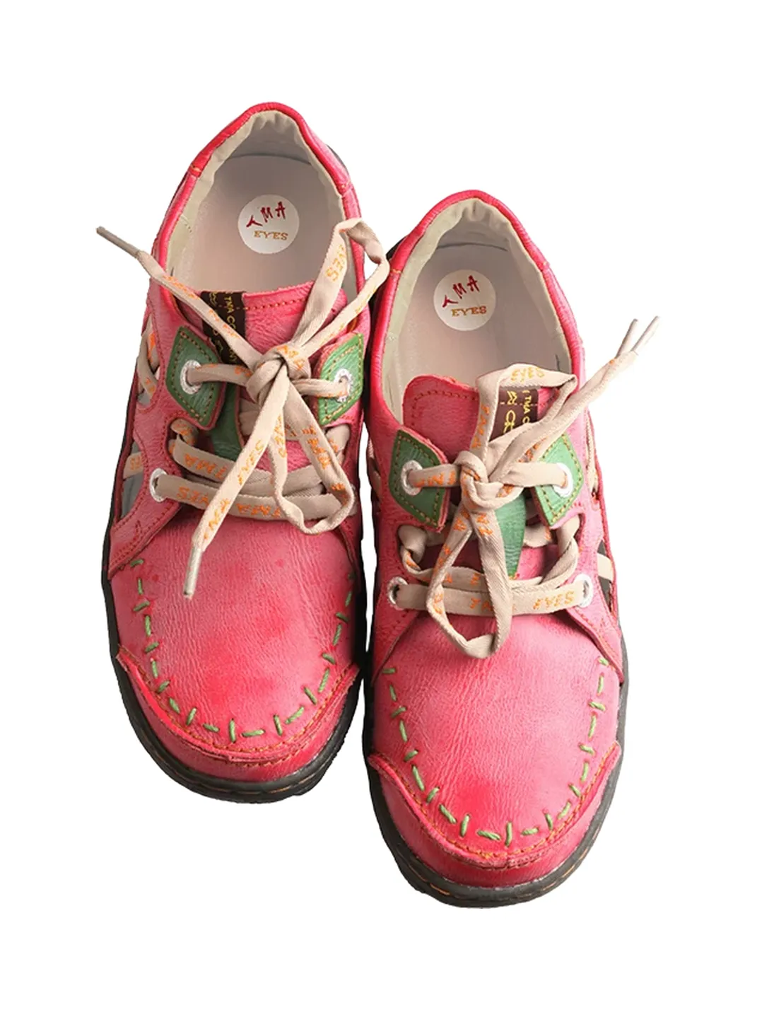 TMA EYES | Handcrafted Stitched Leather Cutout Sneakers