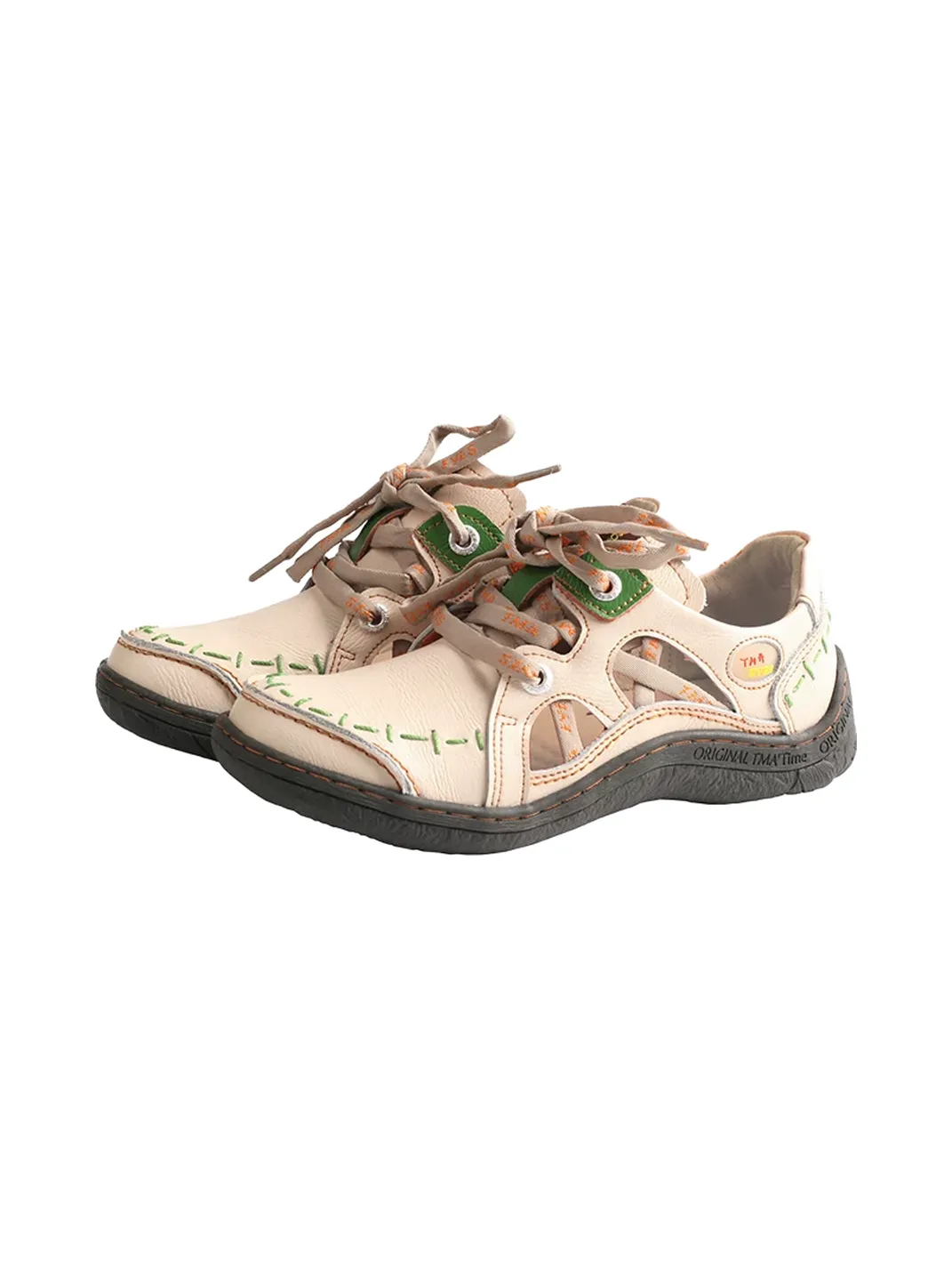 TMA EYES | Handcrafted Stitched Leather Cutout Sneakers