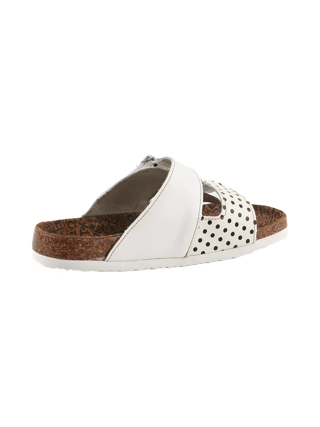 TMA EYES | Polka Dot Double Strap Cork Footbed Slide Sandals