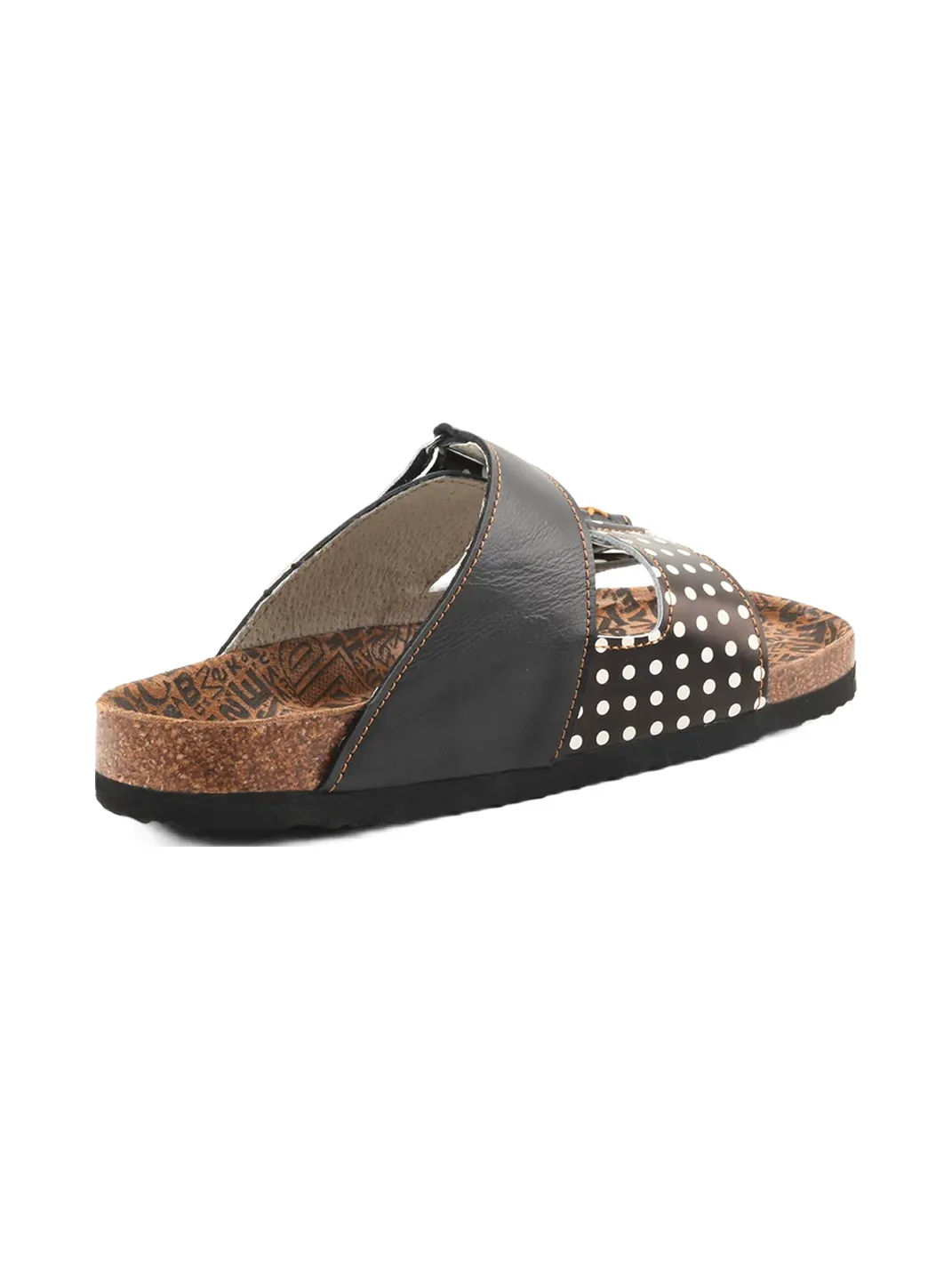 TMA EYES | Polka Dot Double Strap Cork Footbed Slide Sandals