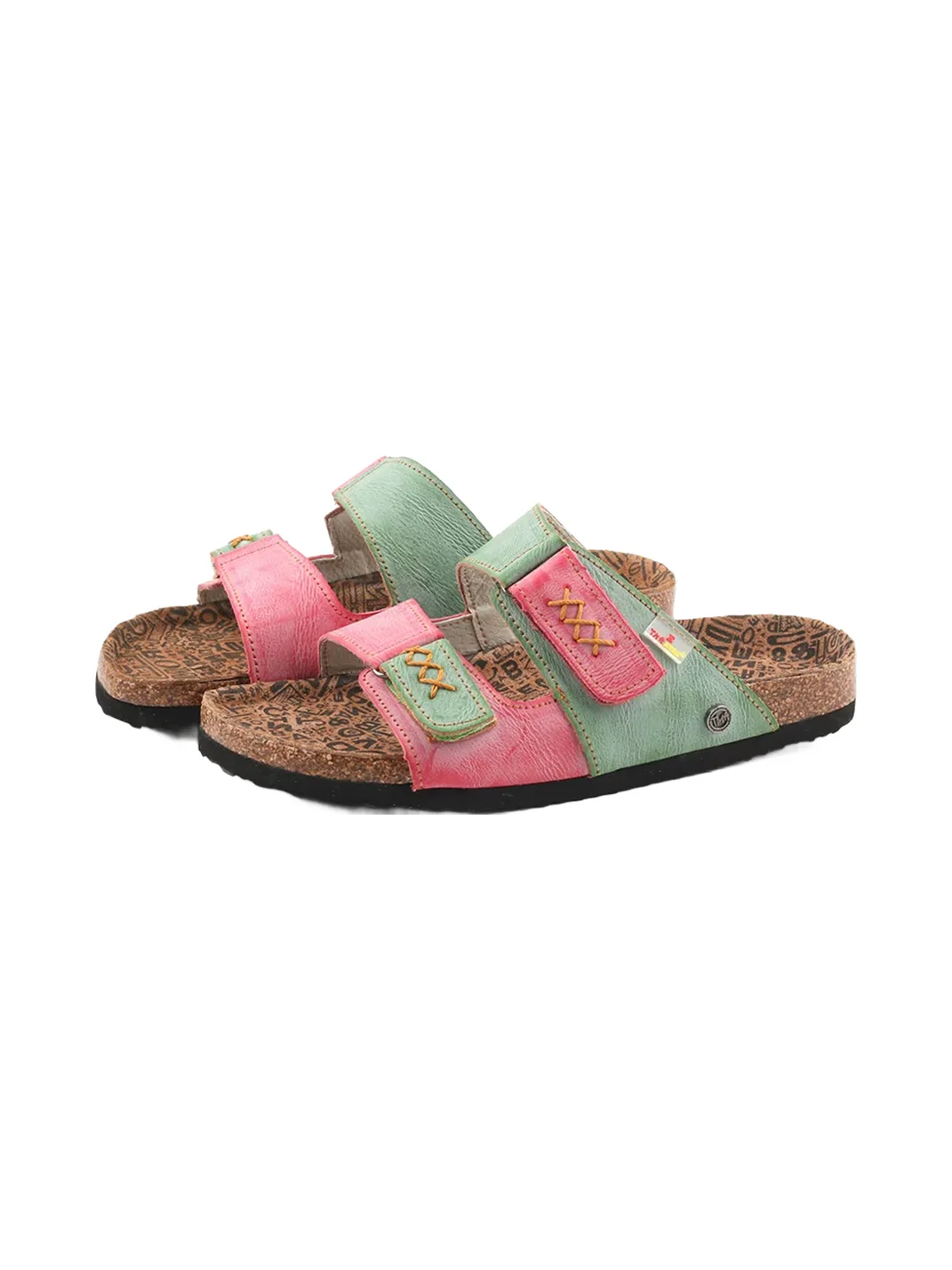 TMA EYES | Polka Dot Double Strap Cork Footbed Slide Sandals