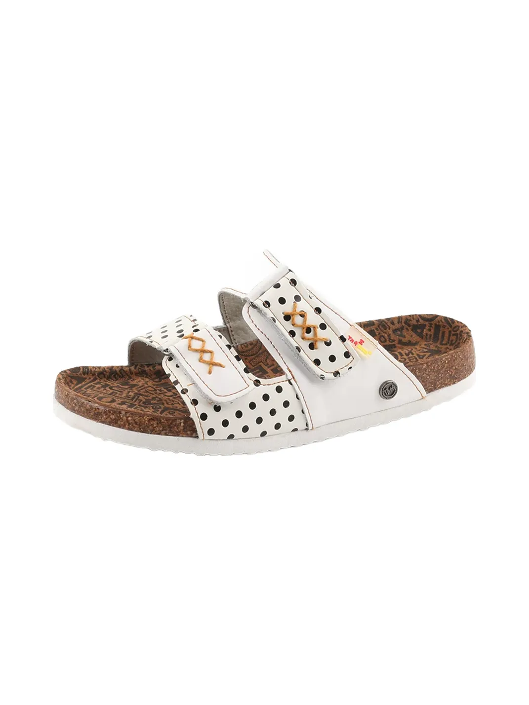 TMA EYES | Polka Dot Double Strap Cork Footbed Slide Sandals