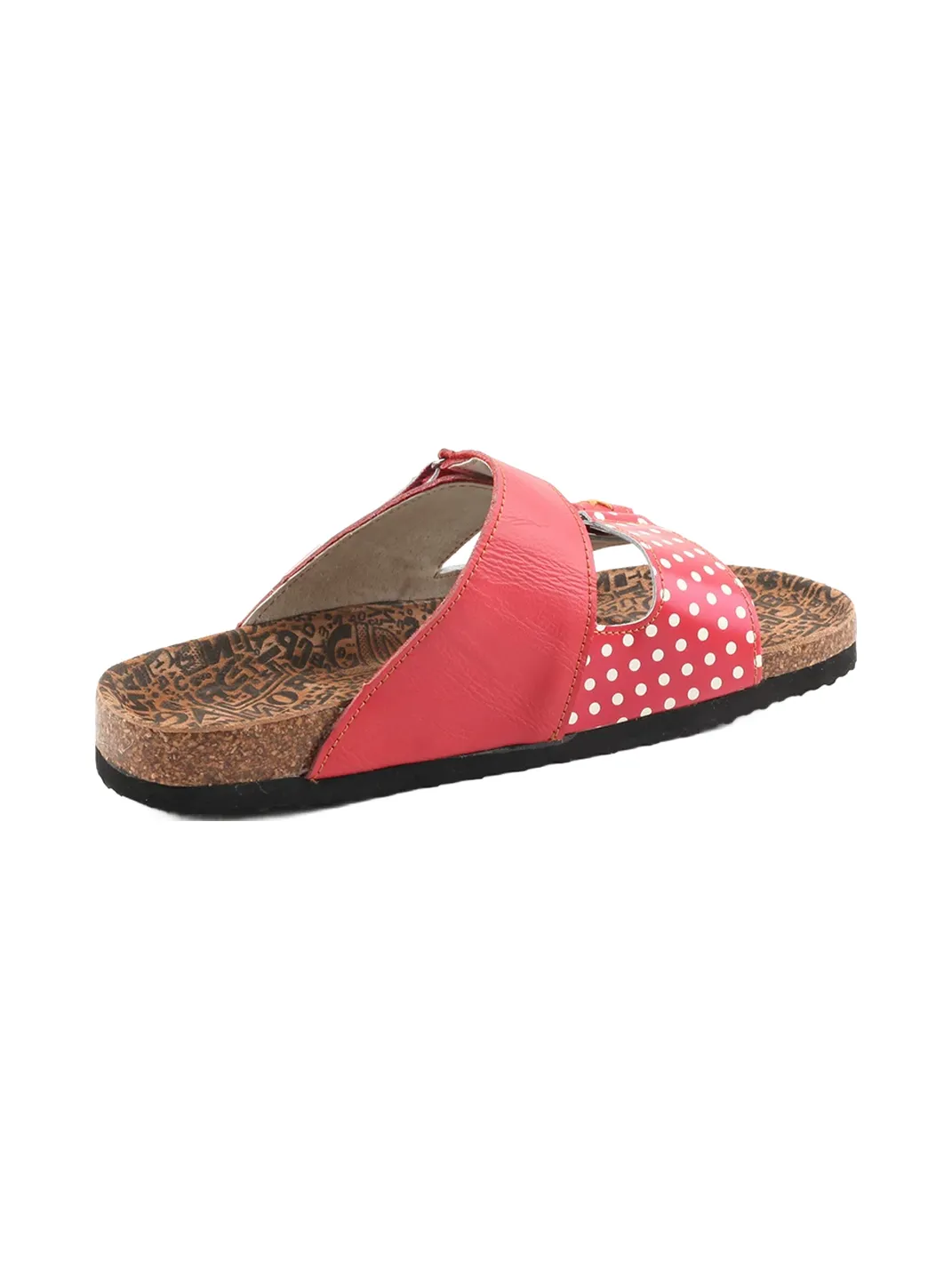 TMA EYES | Polka Dot Double Strap Cork Footbed Slide Sandals
