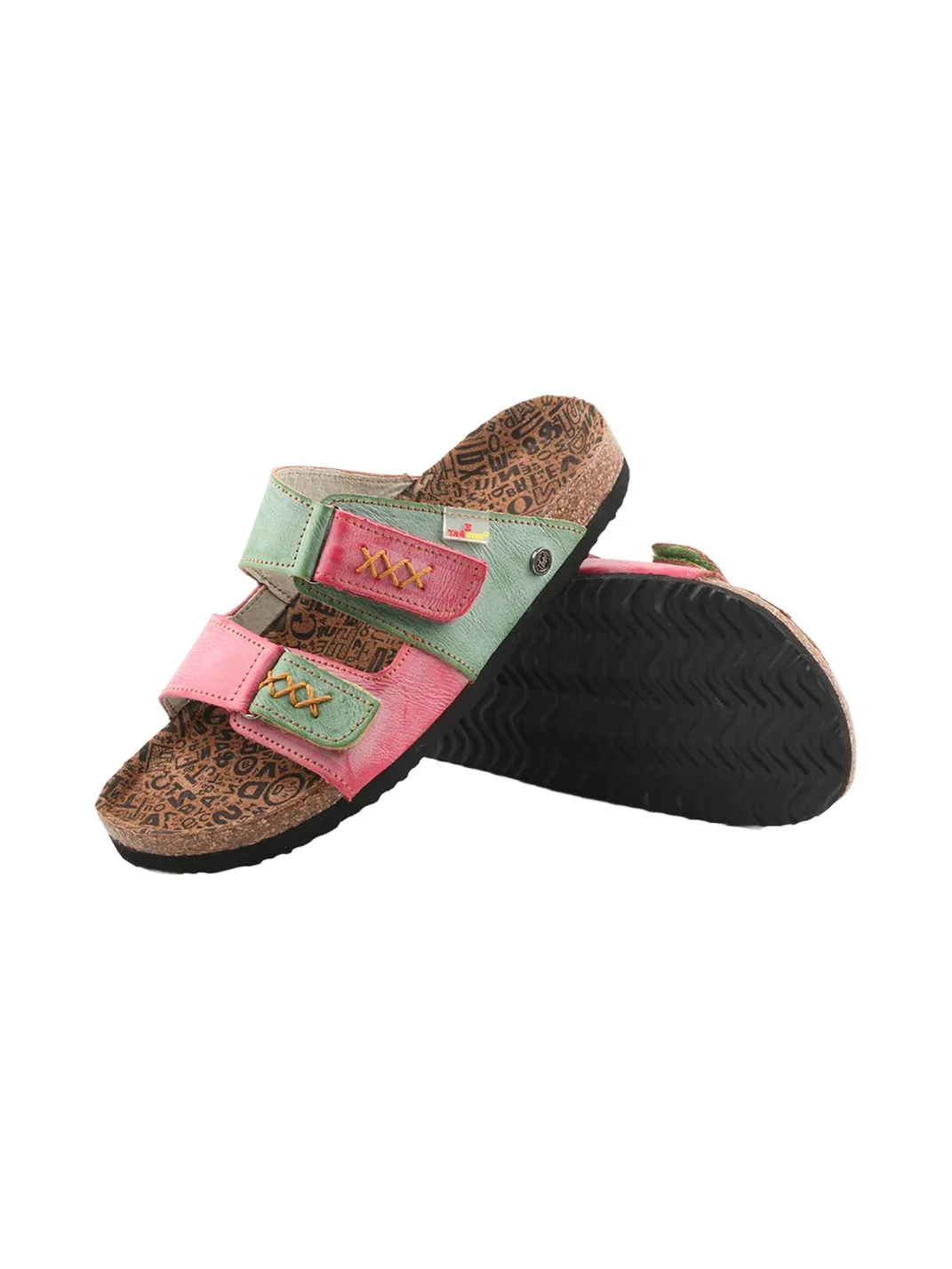TMA EYES | Polka Dot Double Strap Cork Footbed Slide Sandals
