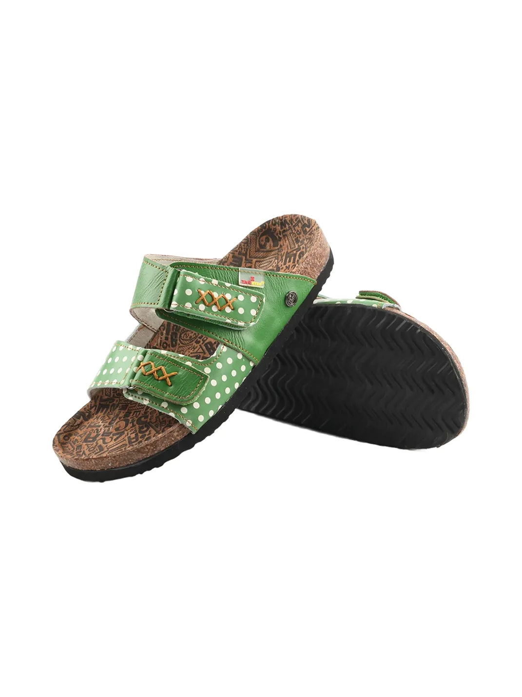 TMA EYES | Polka Dot Double Strap Cork Footbed Slide Sandals