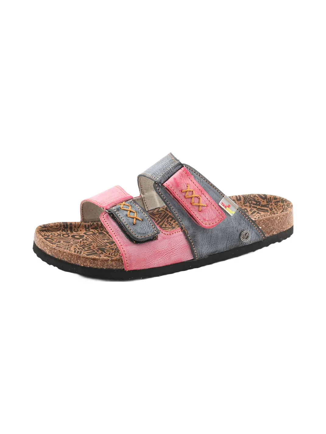 TMA EYES | Polka Dot Double Strap Cork Footbed Slide Sandals