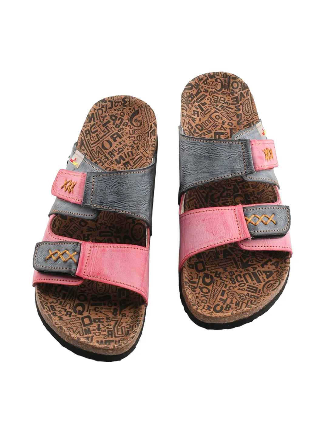TMA EYES | Polka Dot Double Strap Cork Footbed Slide Sandals