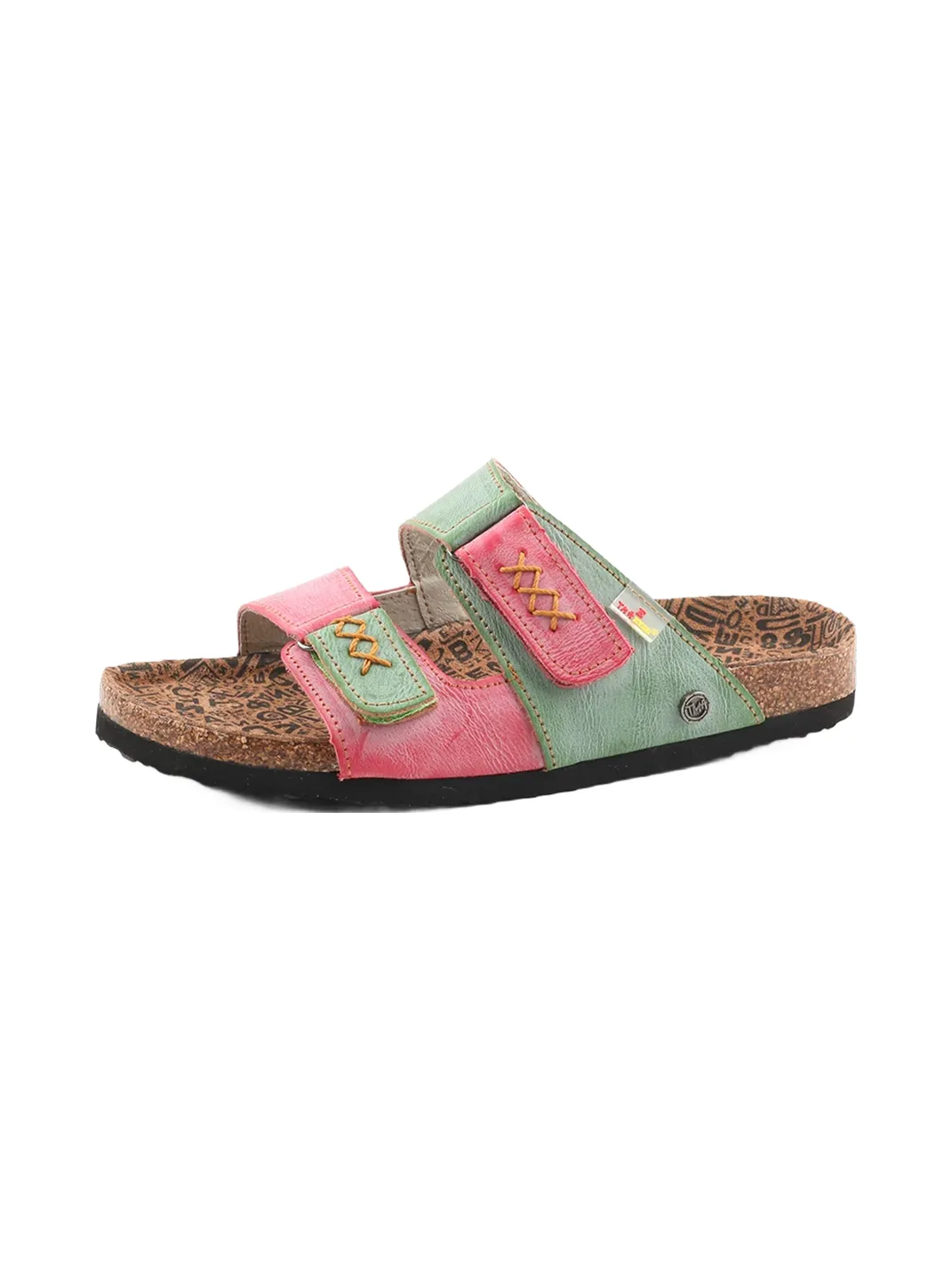 TMA EYES | Polka Dot Double Strap Cork Footbed Slide Sandals