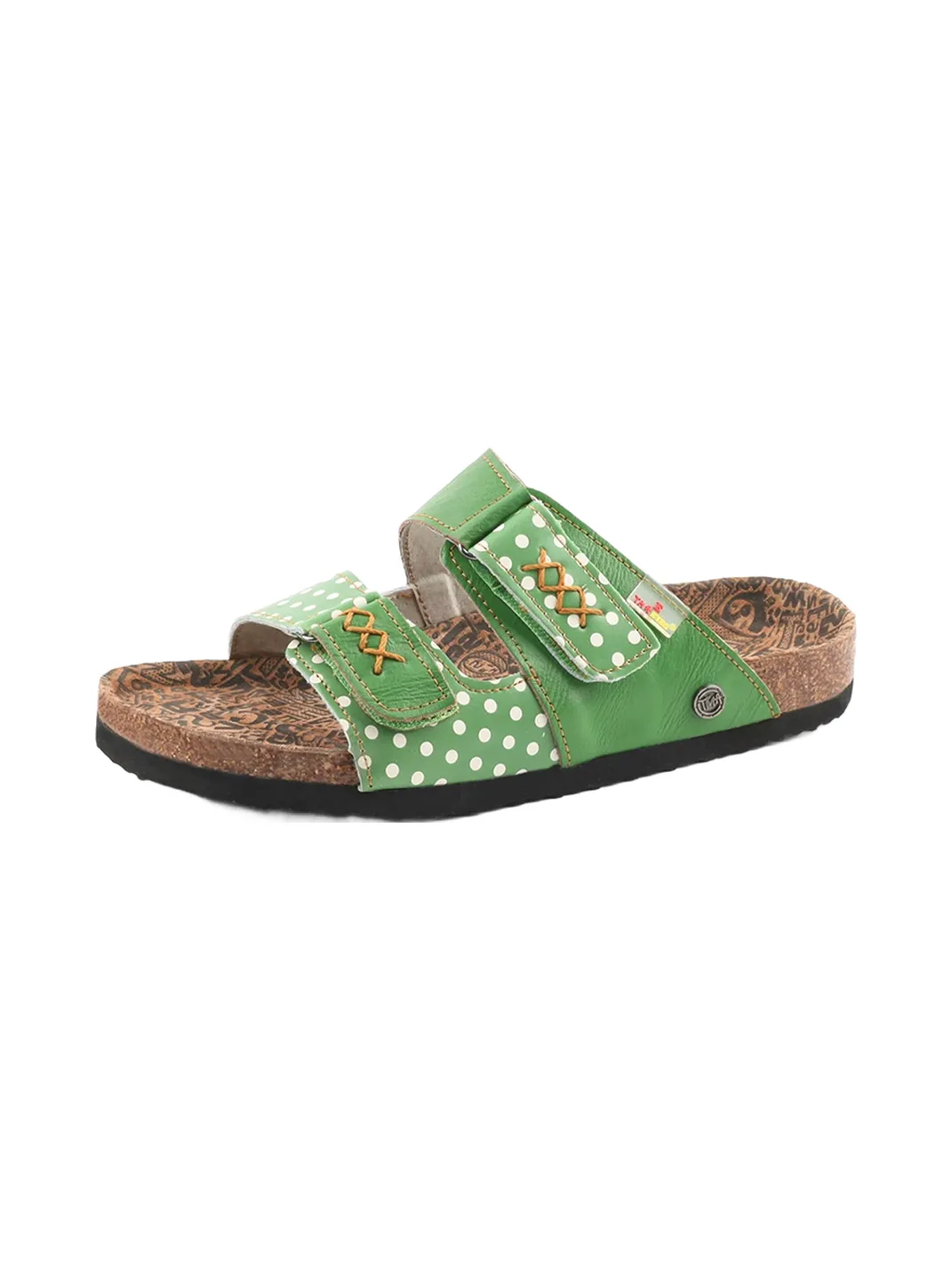TMA EYES | Polka Dot Double Strap Cork Footbed Slide Sandals