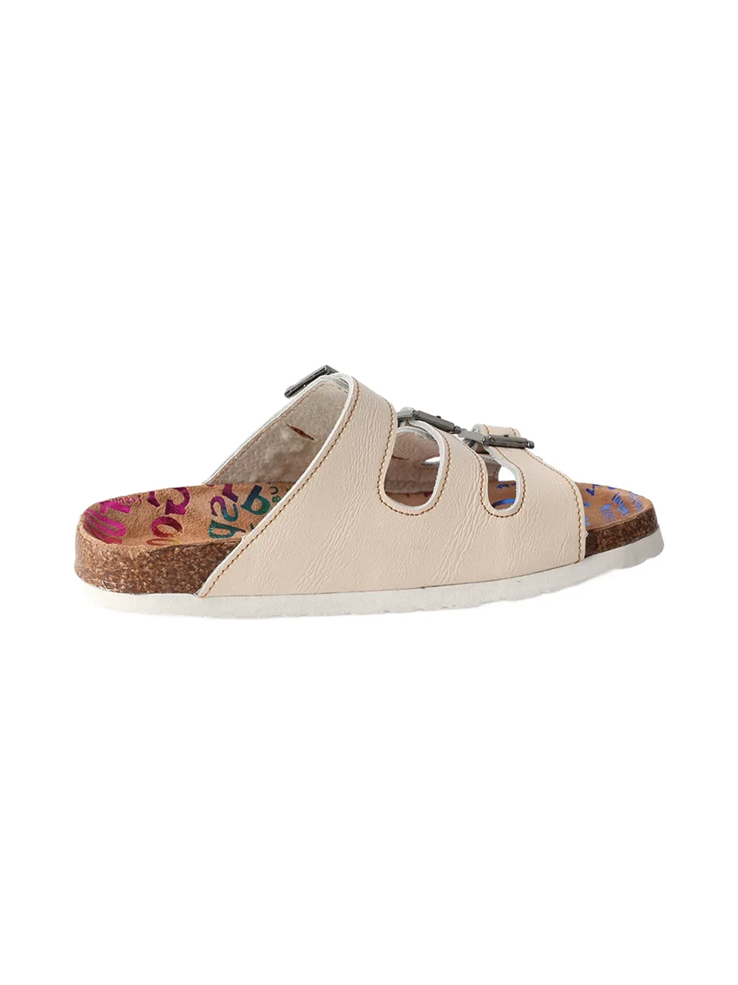 TMA EYES | Three Buckle Strap Cork Footbed Slide Sandals