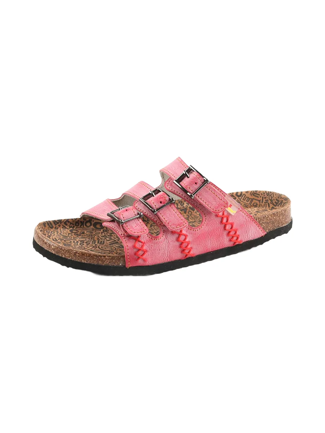 TMA EYES | Three Buckle Strap Cork Footbed Slide Sandals