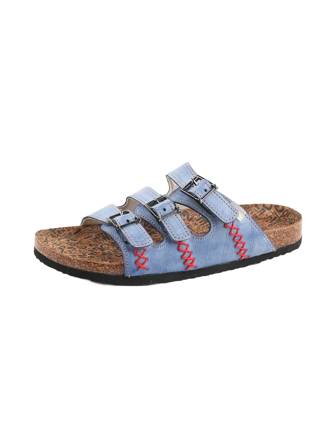 TMA EYES | Three Buckle Strap Cork Footbed Slide Sandals