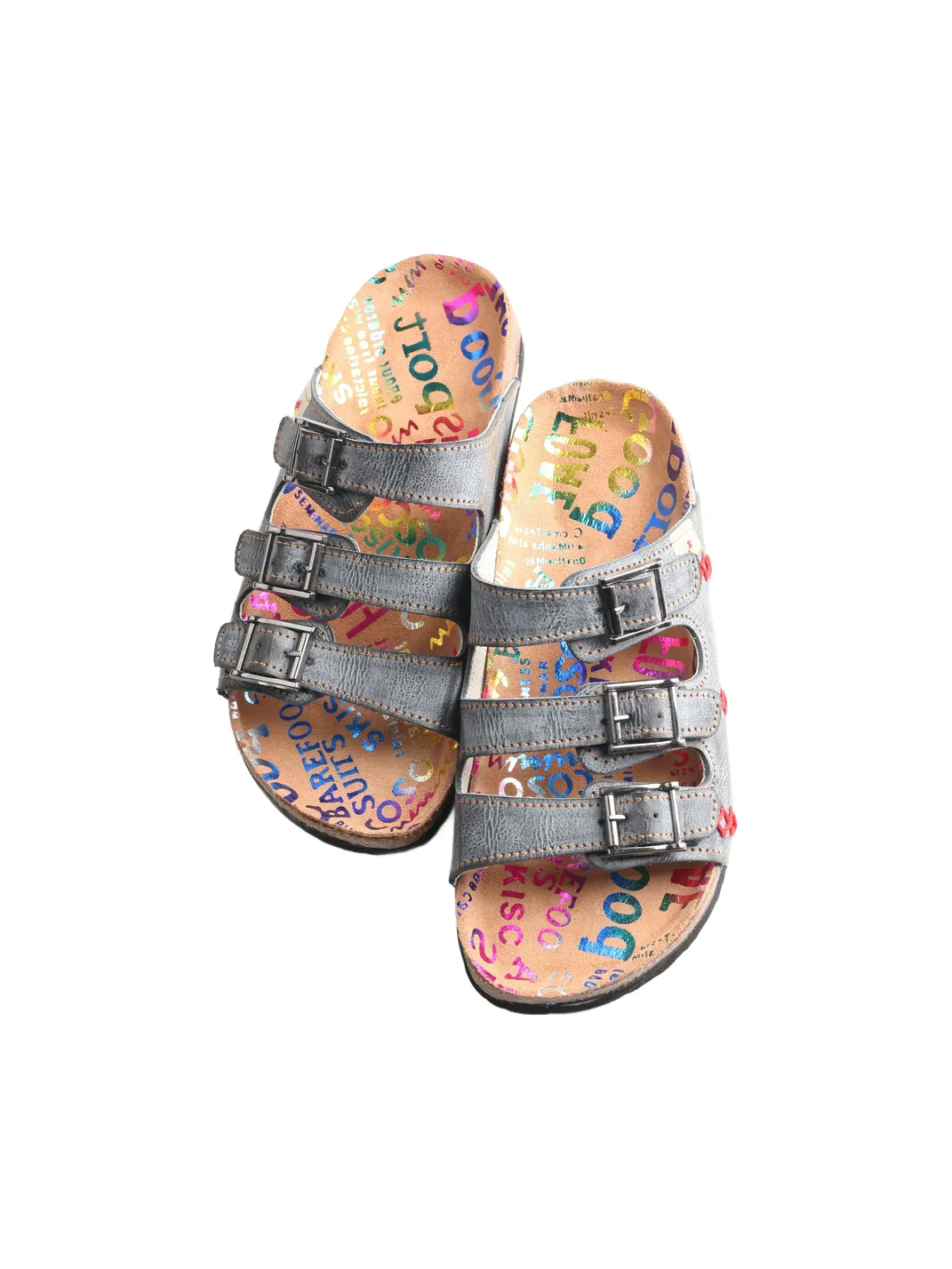 TMA EYES | Three Buckle Strap Cork Footbed Slide Sandals