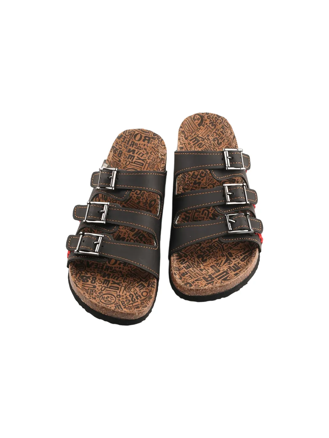 TMA EYES | Three Buckle Strap Cork Footbed Slide Sandals